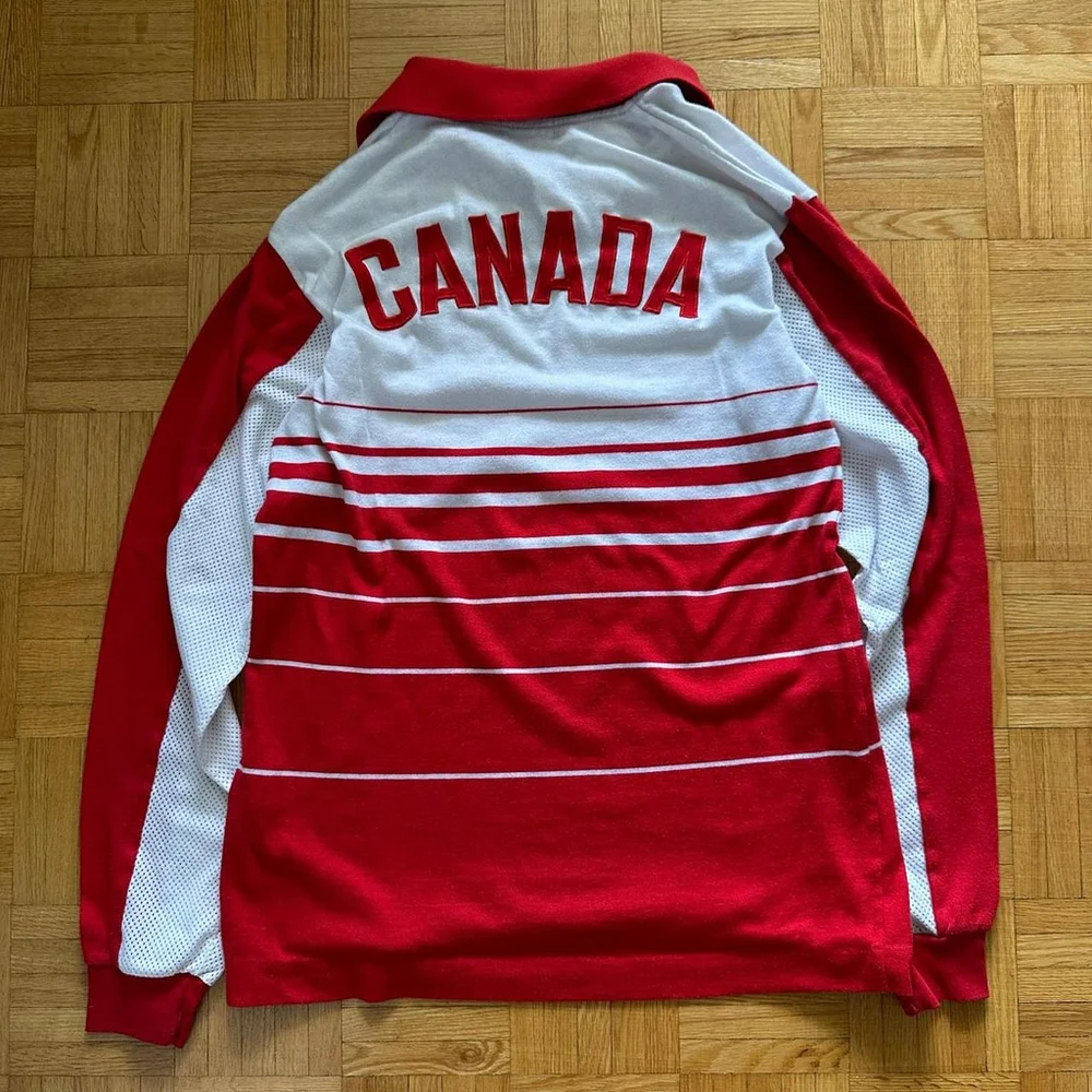 Vintage Team Canada Asics Long Sleeve Jersey shirt Made in Japan - Picture 2 of 8